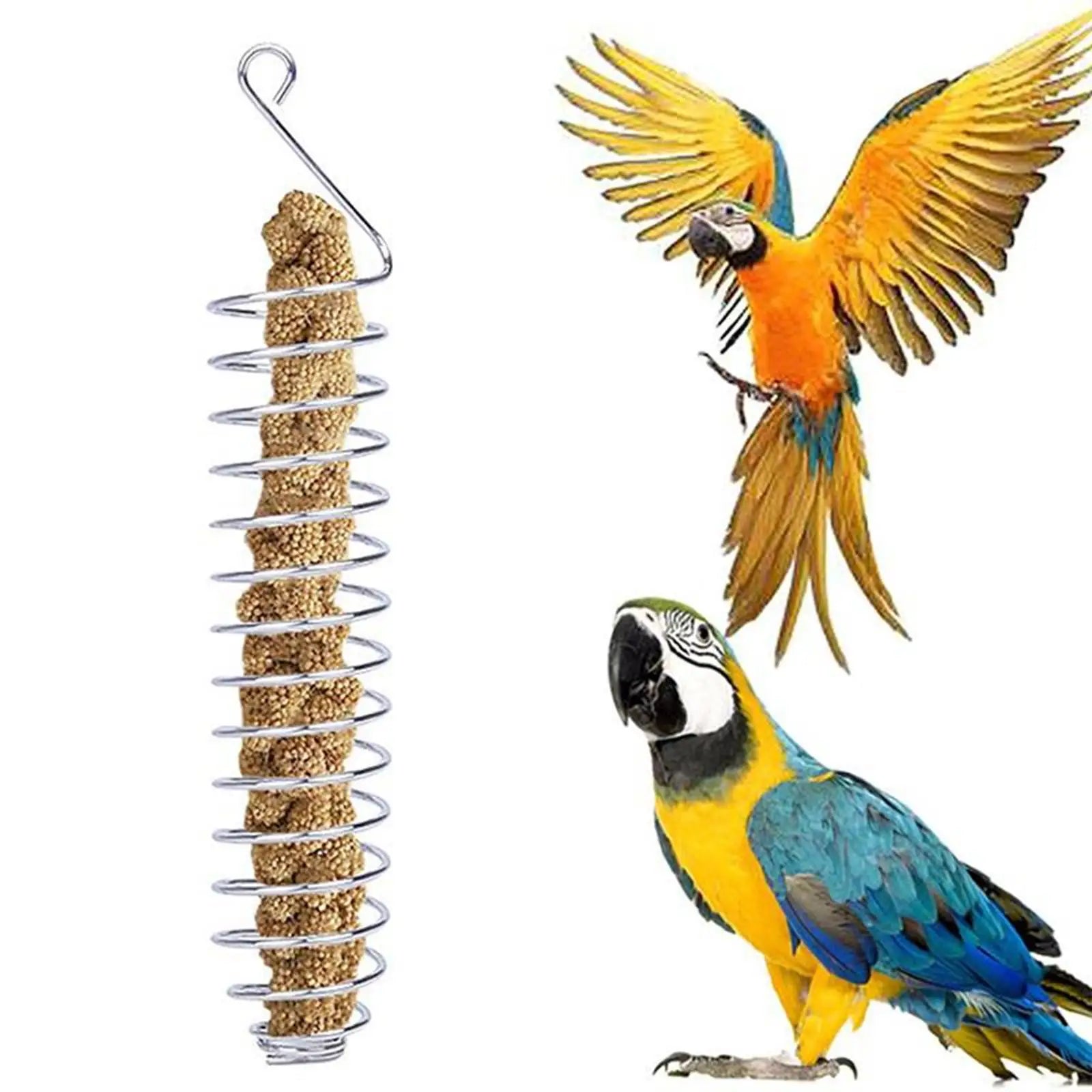 Spiral Parrots Foraging Toys Bird Fruit Feeding Tool Bird Food Basket Bird Food Holder for Grain Fruit Birdcage Pet Accessories Zpaxo Default Title