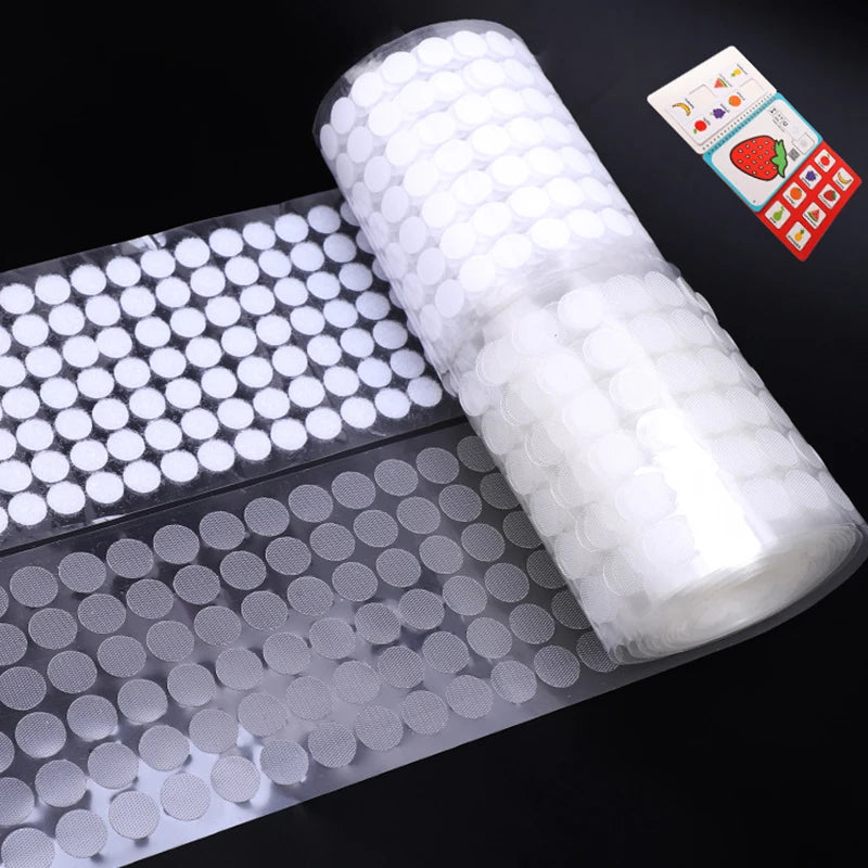500pair 10/15/20mm White Dot Sticker Self Adhesive Fastener Hook and Loop Tape Nylon Strong Glue Adhesivo Zpaxo