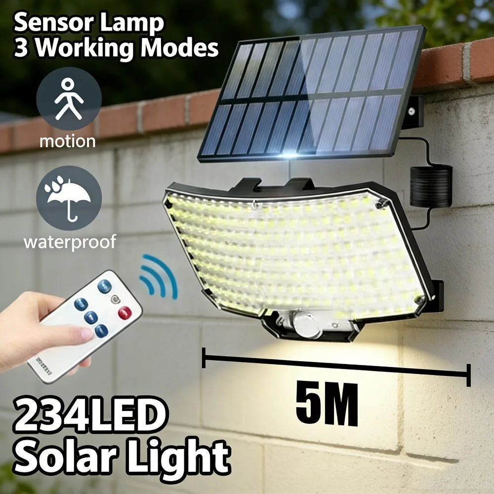234 LED Solar Motion Sensor Outdoor Wall Light – IP65