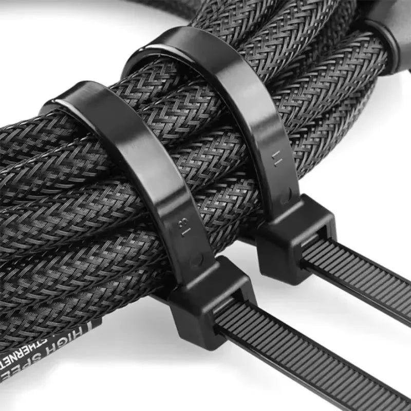 Cables Tie Universal Nylon Tie with Pin Button Fasteners Plastic Self-Locking Motorcycle Car Black Fastening Strap Cable Tie Zpaxo