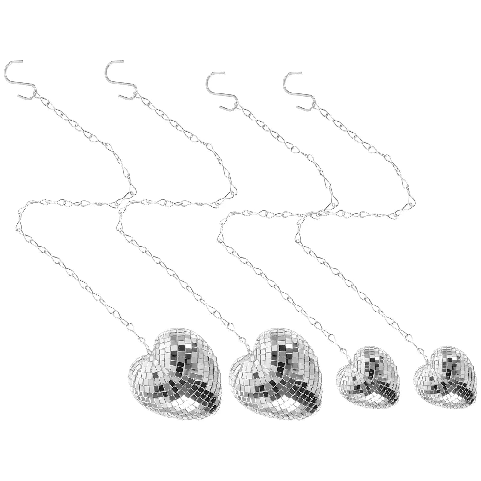 Sparkling Glass Heart Mirror Disco Ball Hanging Party Decoration Home