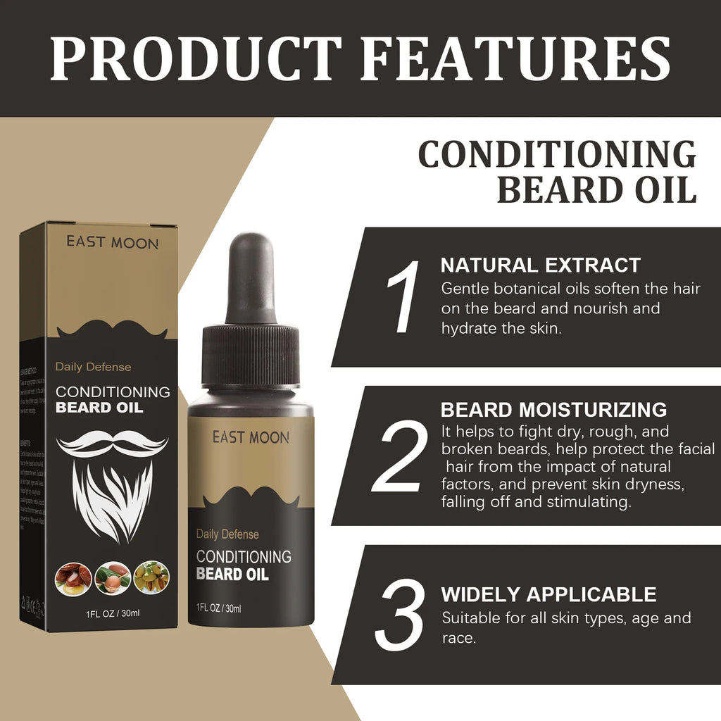 30ml Facial Hair Beard Growth Oil Serum For Men's Thick Soft Smooth Beard Oil Natural Moisturizing Beard Grooming Oil Beard Care Zpaxo