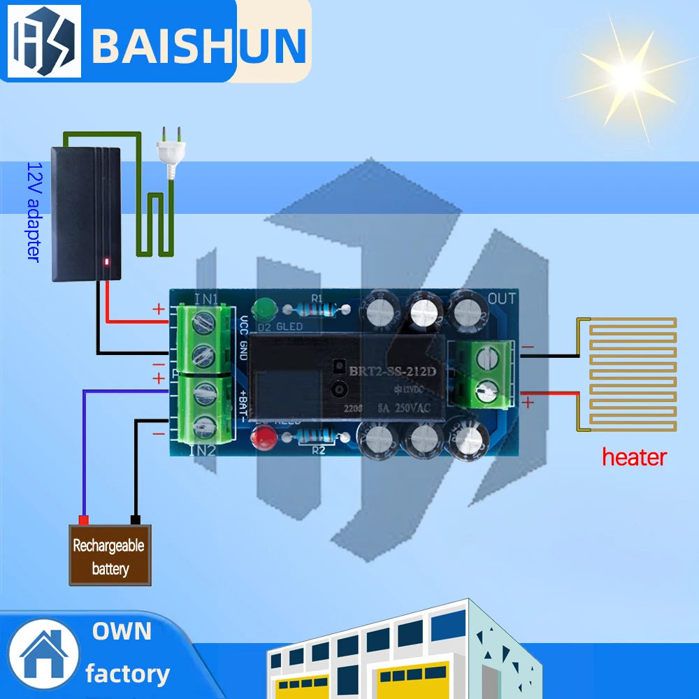 XH-M350 12V 150W Backup Battery Switching Module - High Power Automatic Battery Power Switching Board Zpaxo 12V
