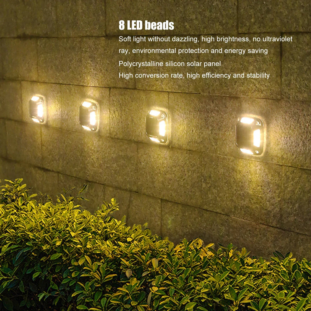 8 LED Solar Ground Light Waterproof White Warm Garden Lamp Outdoor Zpaxo