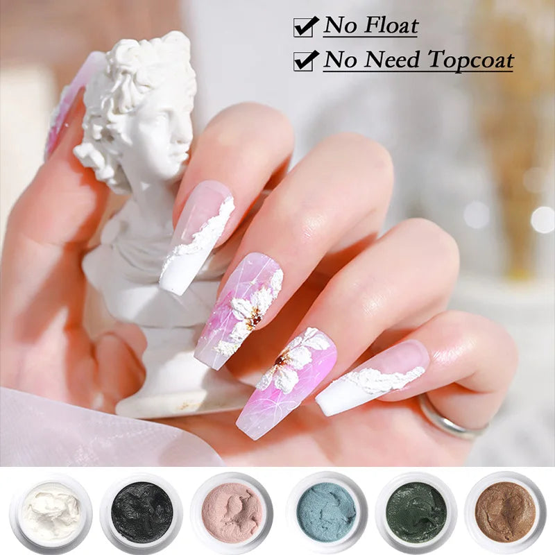 Gypsum Glue Gel 3D Nail Carving Sculpture UV LED Soak Off Varnish Zpaxo