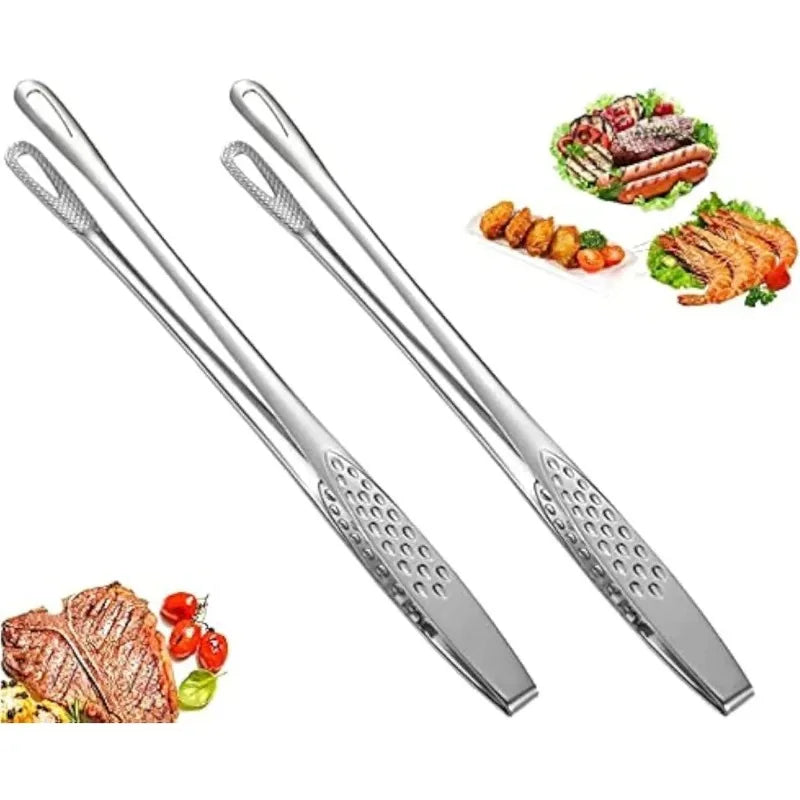 Stainless Steel BBQ & Kitchen Tongs – Non-Slip 28cm Food Tongs Kitchen Cooking Tongs Zpaxo