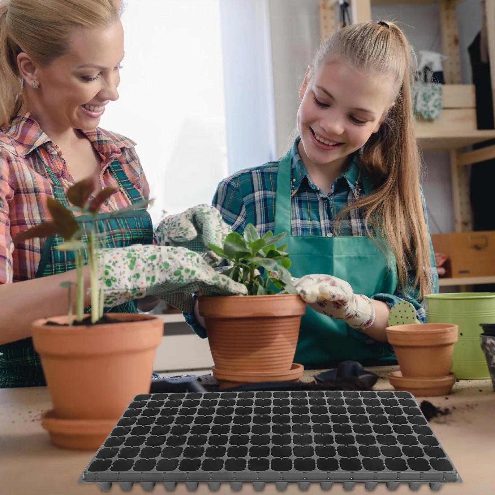 10Pcs Plastic Nursery Tray 128 Cells Sprout Plate Growing Tray for Garden DIY Bonsai Growing Container for Planters Zpaxo
