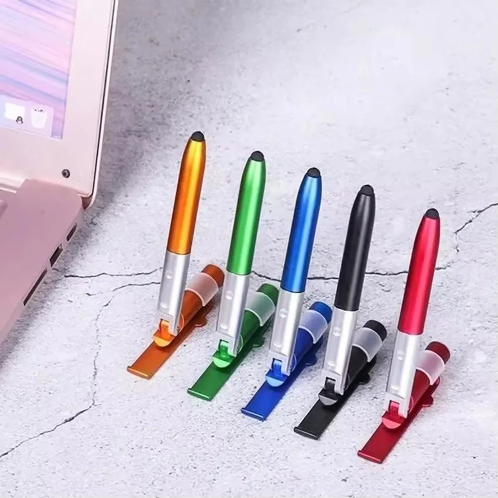 4-in-1 Foldable Stylus Pen – Ballpoint, LED Light & Phone Stand Multifunctional Stylus Pen Zpaxo