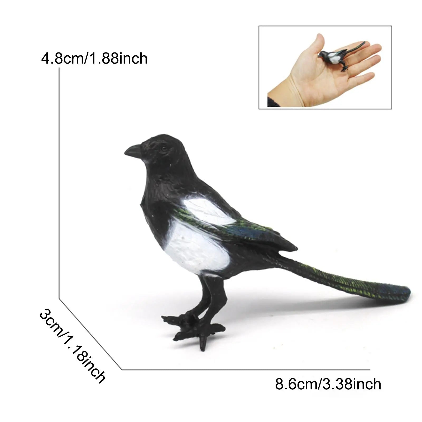 Magpie Simulation Bird Statue Decorative Artificial Garden Ornament Zpaxo