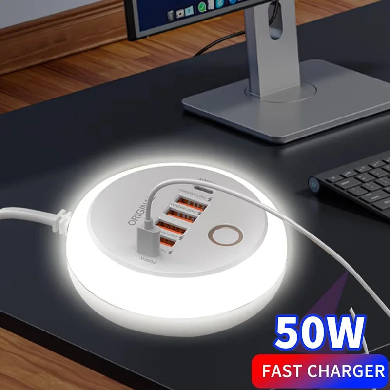 50W Multi Ports USB Charger Power Strip Socket Fast Charging Travel