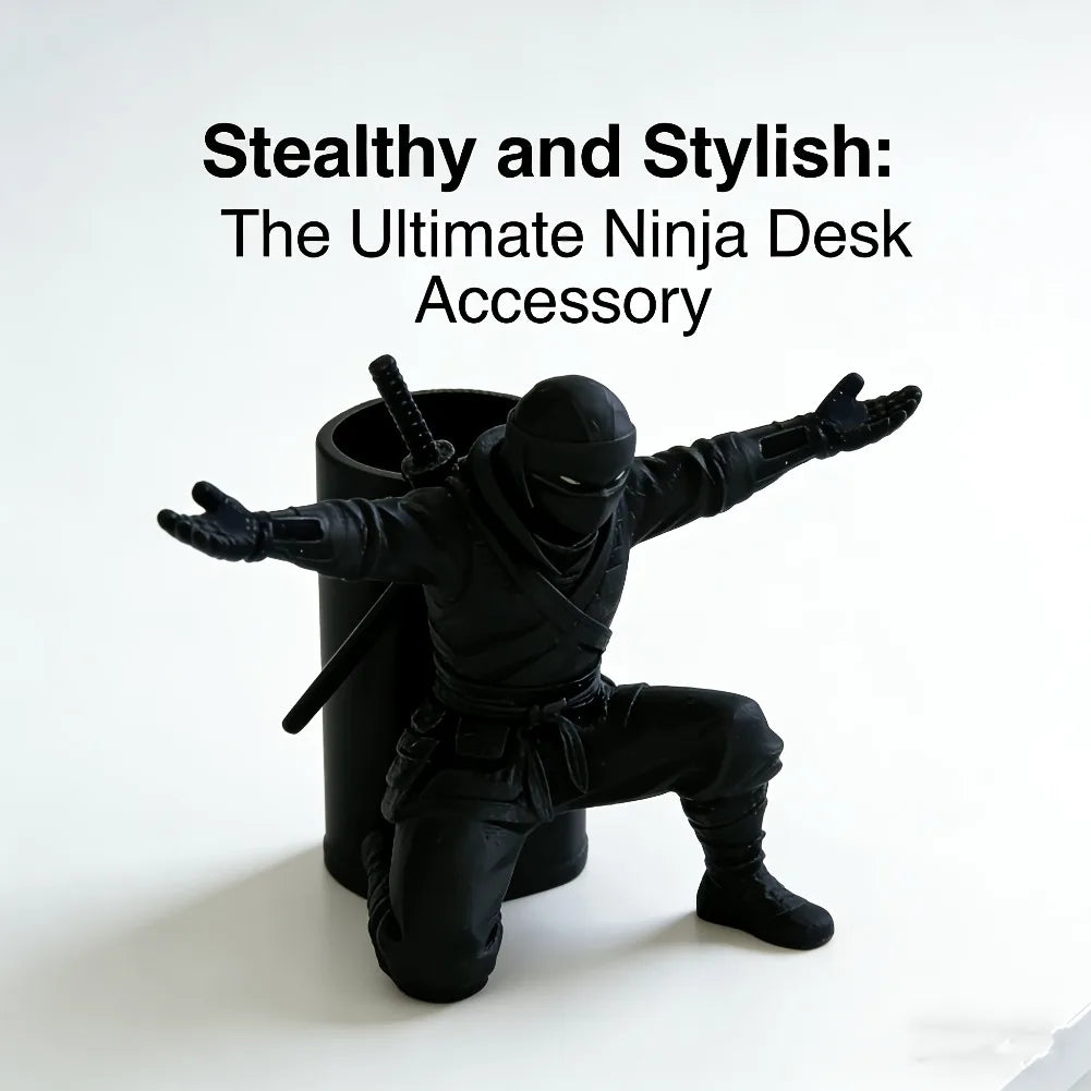 Creative Samurai Ninja Pen Holder Desktop Pencil Organizer Stand Zpaxo