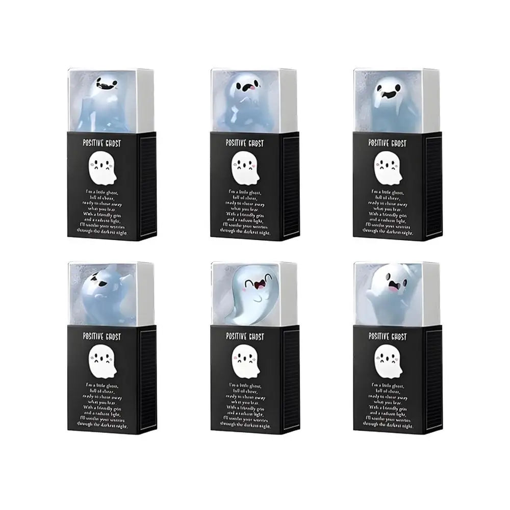Mini Ghost Figurines Decorative Glow in the Dark Mini Ghost Figures with Box Cute Resin Glowing Spooky Decoration for Porch Zpaxo 6pc Set China Mainland