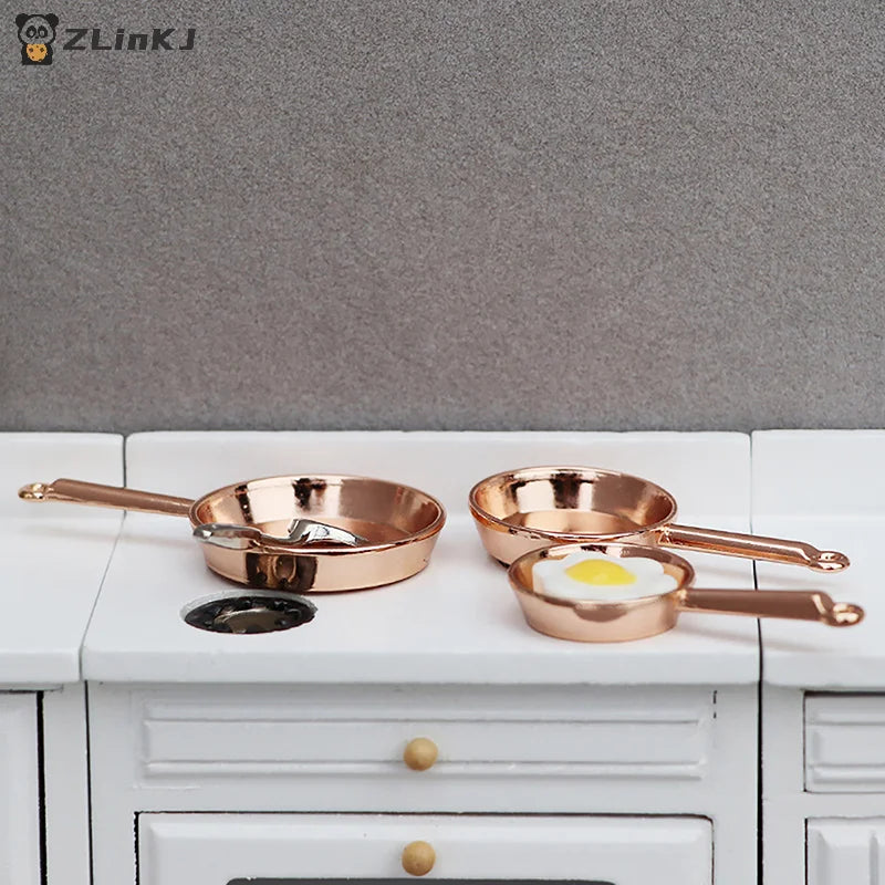 1 12 Dollhouse Miniature Frying Pan Casserole Metal Cookware Kitchen Zpaxo