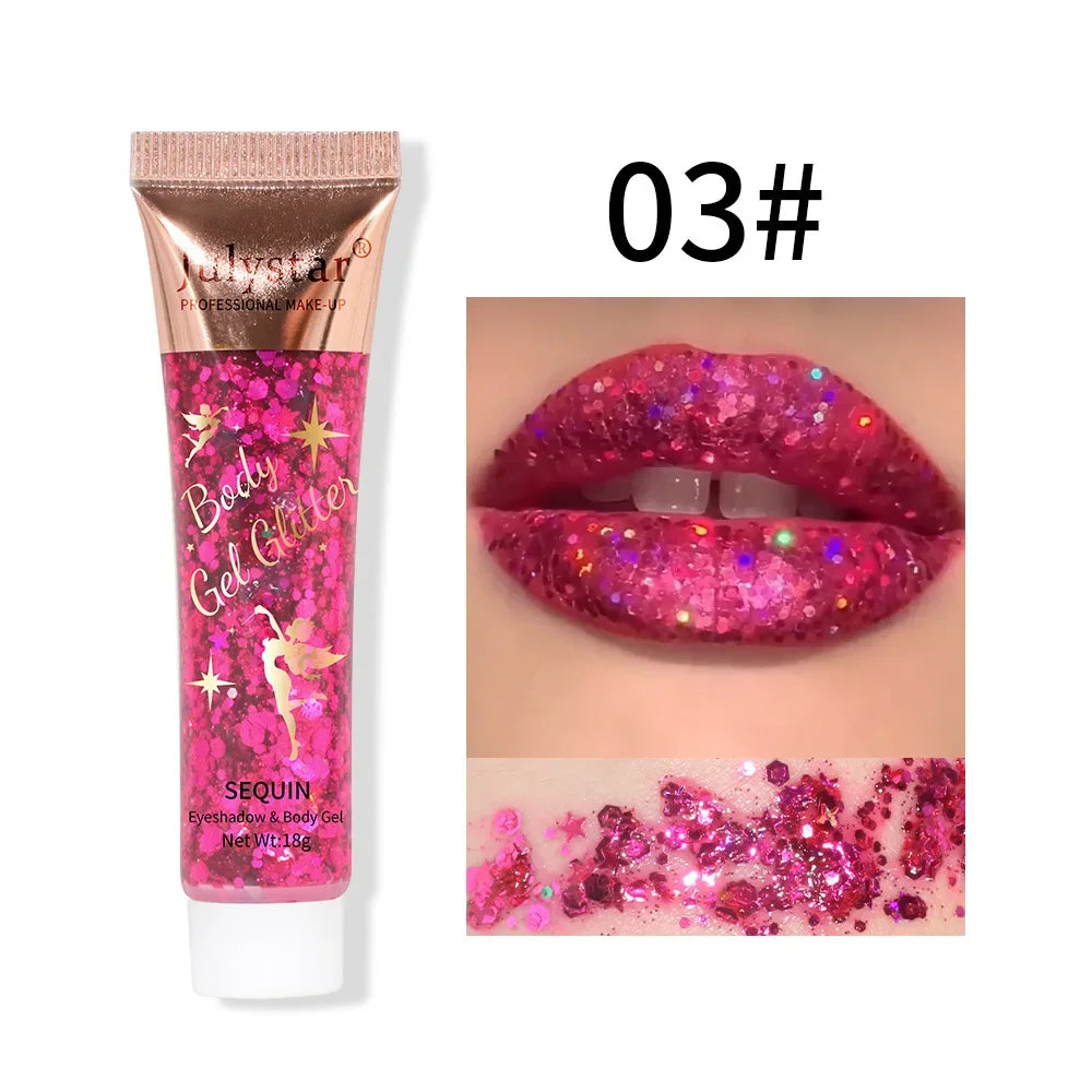 Sequins Glitter Gel Multifunctional Body Face Nail Hair Flash Liquid Zpaxo 03