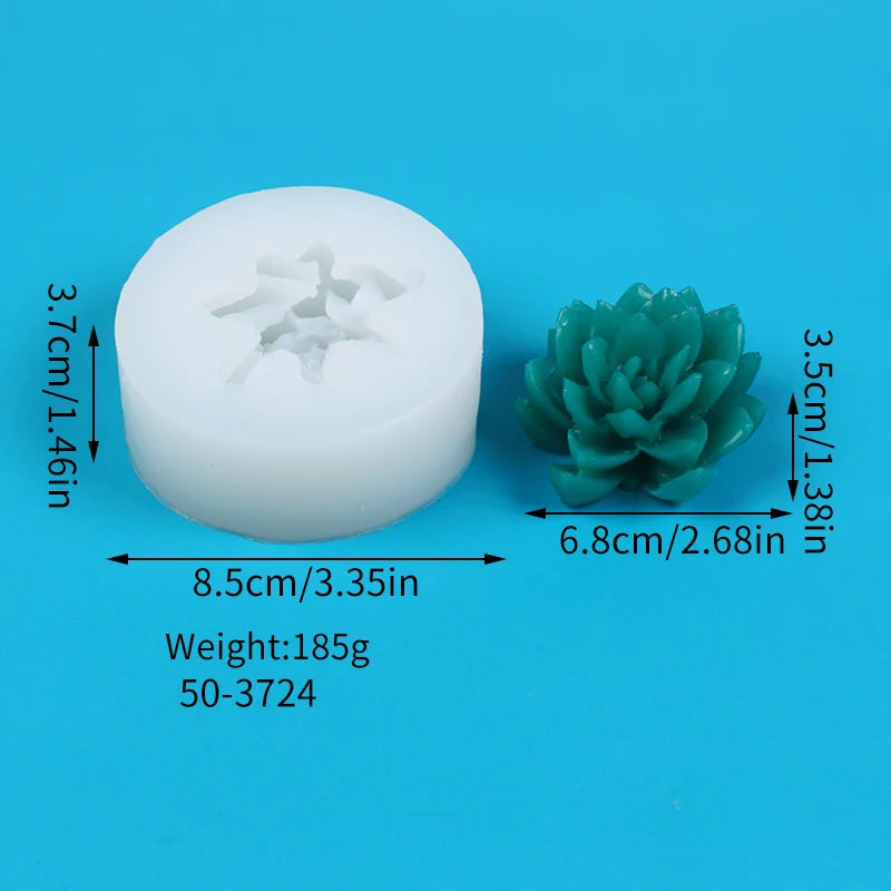 Succulents Candle Silicone Mold 3D Cactus Succulent Plants Soap Aroma Plaster Cement Craft Ornament Making Mold Home Decor Zpaxo 50-3724-D