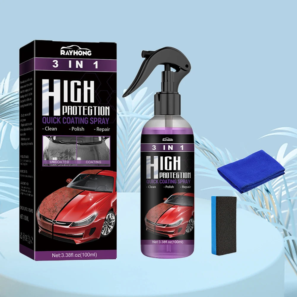 3 In 1 Auto Nano Ceramic Coating 100ml Car Paint Scratch Repair Remover Car Nano Spray Glass Hydrophobic Coating Car Paint Care Zpaxo