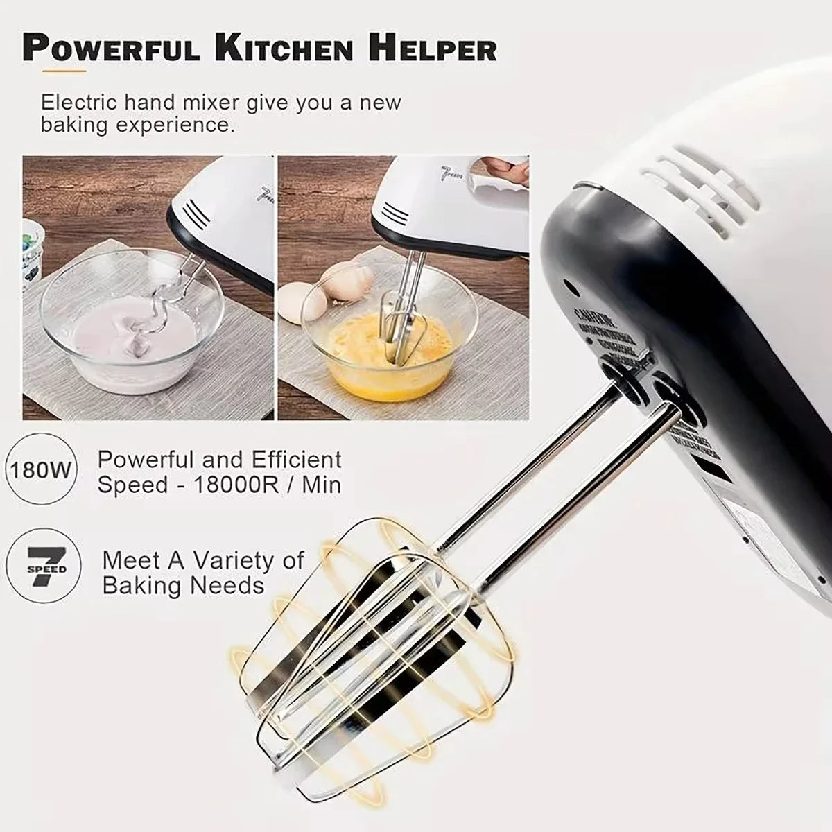 Handheld Electric Egg Beater Mini Automatic Mixer for Egg White And Cream with EU/US Plug Household Kitchen Tool Zpaxo