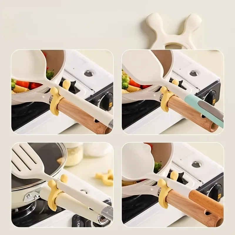 Heat-resistant Silicone Kitchen Utensil Holder Durable Easy Clean