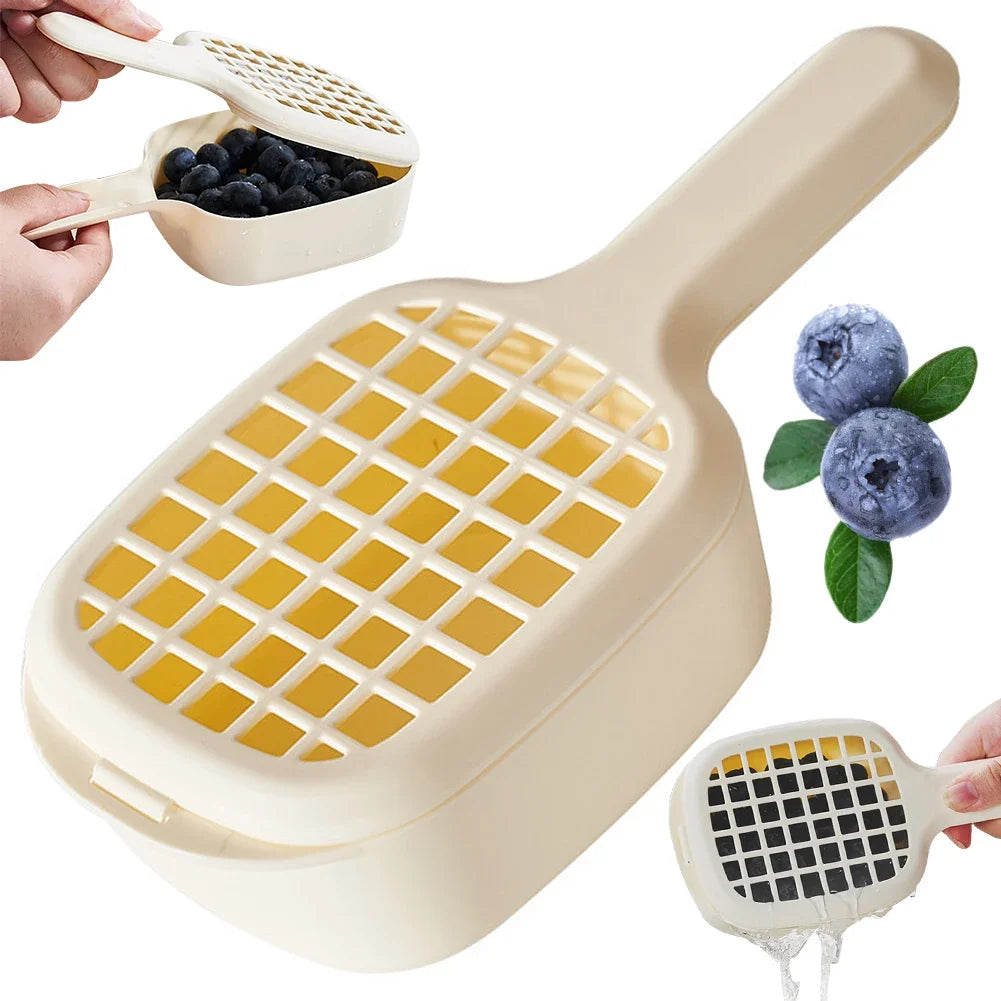 Vegetable Washing Basket Fruits Vegetables Colander Lid Handle Mini