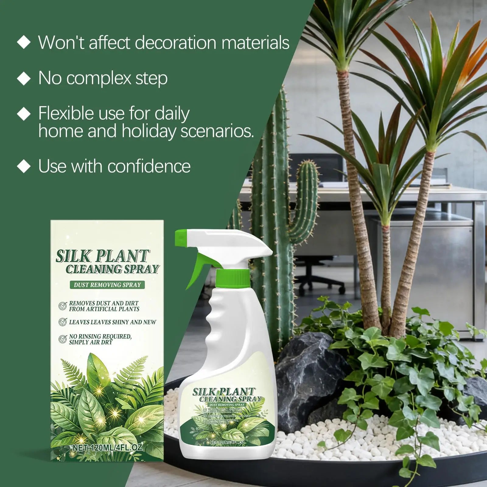 Silk Plant Cleaner Fake Flower Cleaning Spray Faux Dust Remover