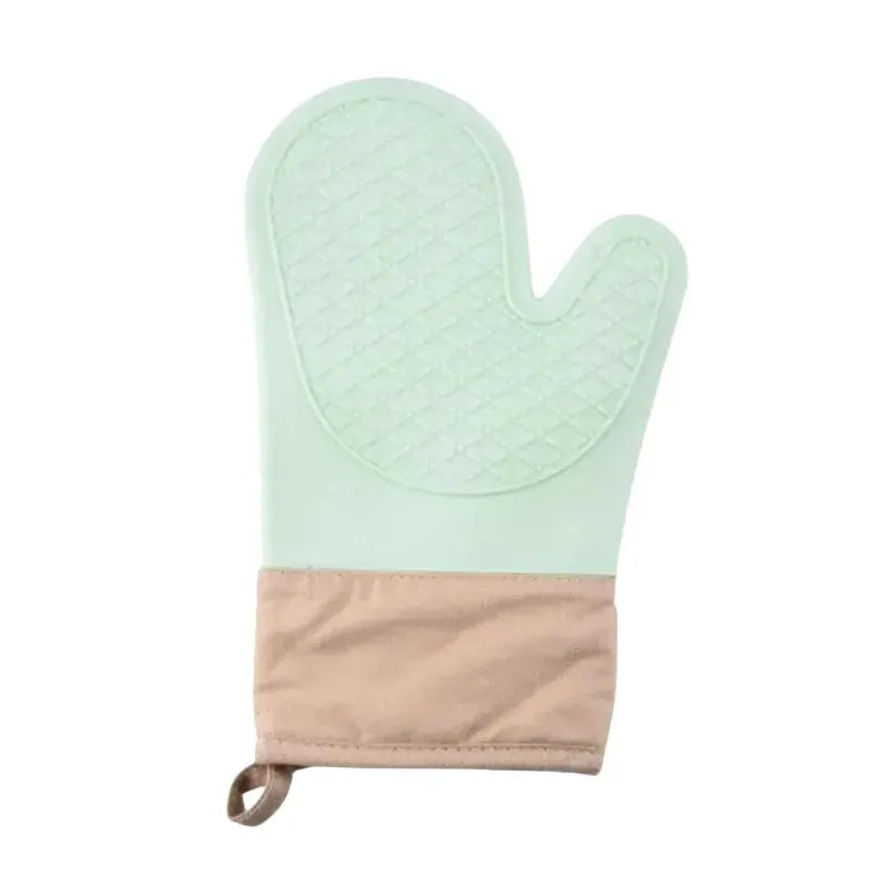 2/1pcs Silicone Insulated Glove, Anti Slip, Lengthened, Thickened, High-Temperature Resistant Kitchen Anti Scalding Device Zpaxo 1pc green