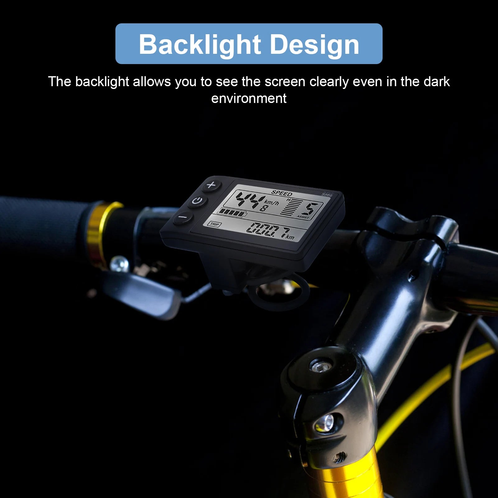Bike Instrument S866 LCD Display Speedometer Odometer Handlebar 24V