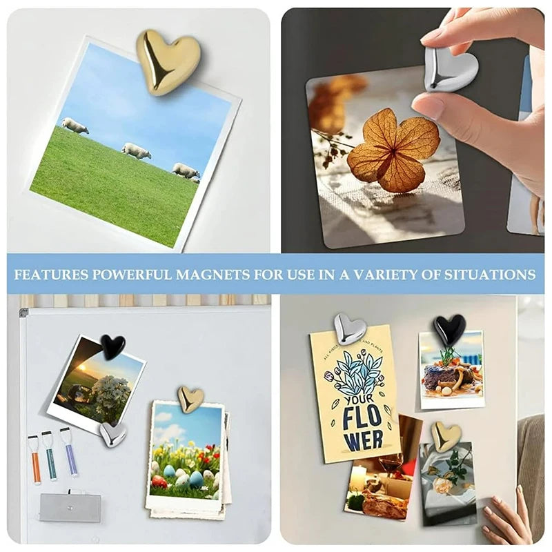 10 Heart-shaped Fridge Magnets Magnetic Message Boards Camera Zpaxo