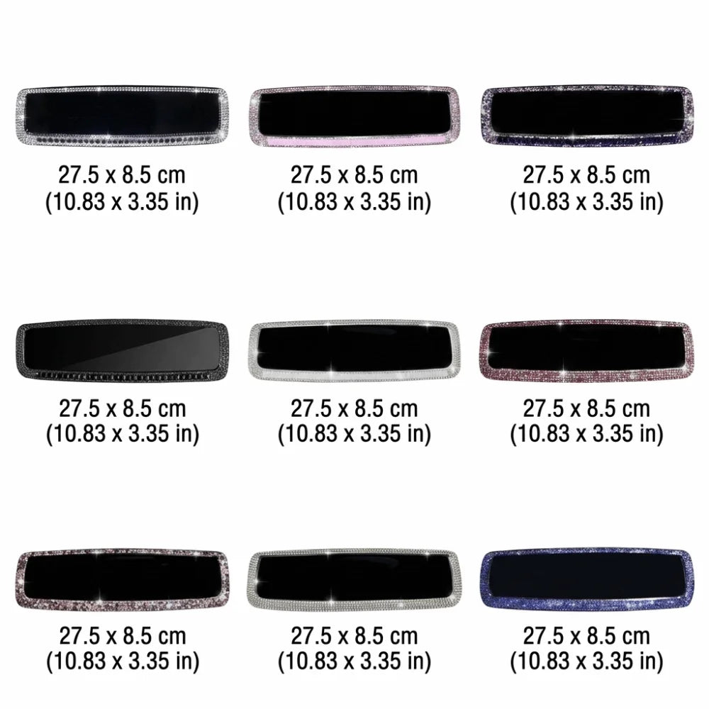 Bling Design Car Rearview Mirror Decor Full Rhinestone Shiny Crystal Zpaxo