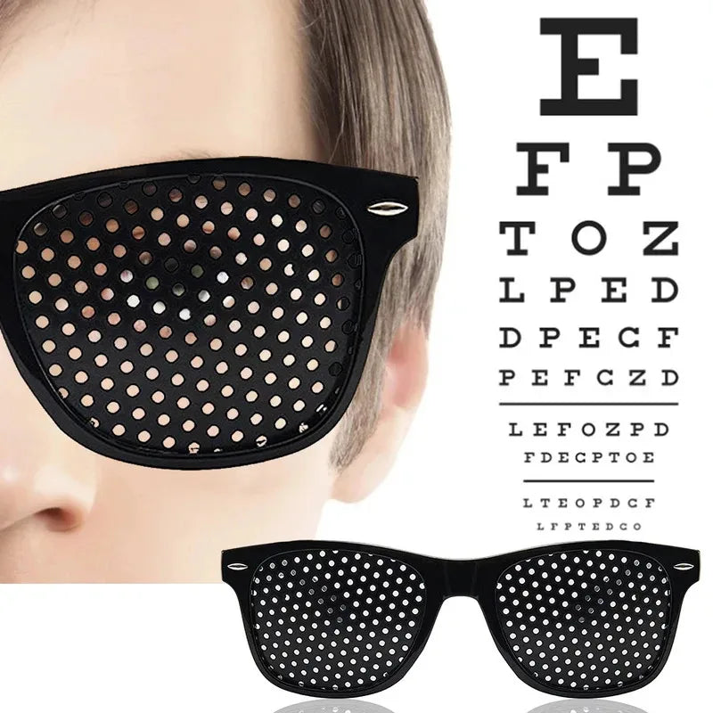 Pinhole Glasses – Vision Focus Training | Unisex Black Frames