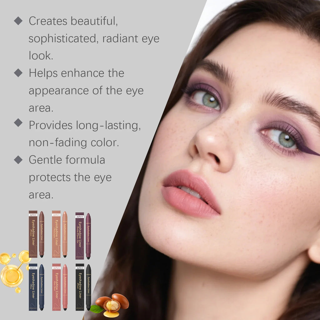 2-in-1 Waterproof Eyeshadow Liner Pen | Long-Lasting Eye Makeup 2-in-1 Eye Liner Pen Zpaxo