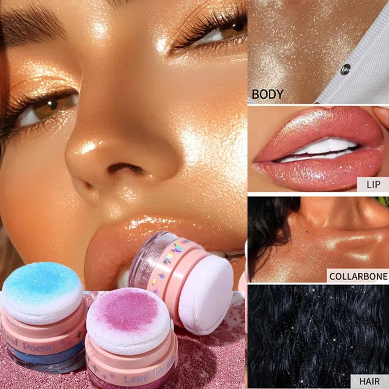 Pearlescent Glitter Fine Powder Multi-use Hair Body Face Highlighter
