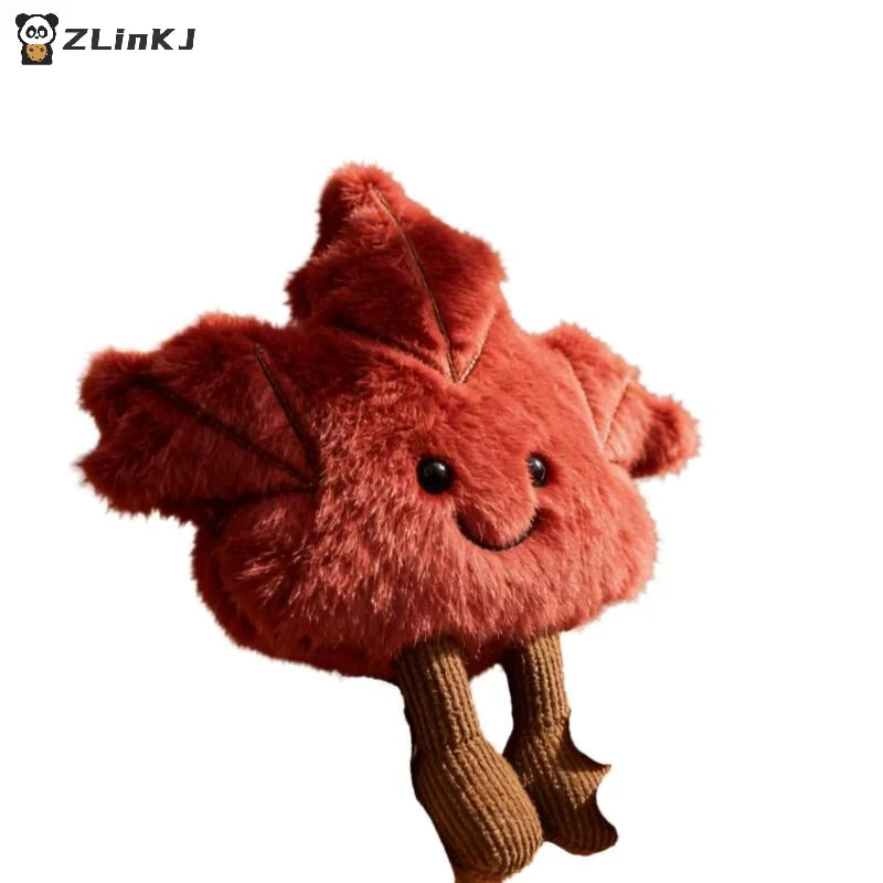 ▶1Pcs Cute Maple Leaf Doll Plush Keychain Toy Gift For Autumn Soft Stuffed Animal Collectible Toys Bag Pendant Zpaxo