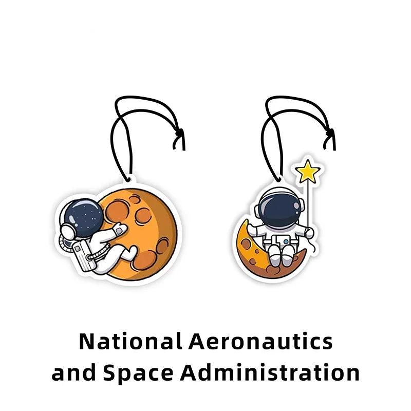 Cute Astronaut Car Fragrance Piece Cartoon Car Rearview Mirror Hanging Perfume Piece Pendant Ornament Car Interior Decor Pendant Zpaxo
