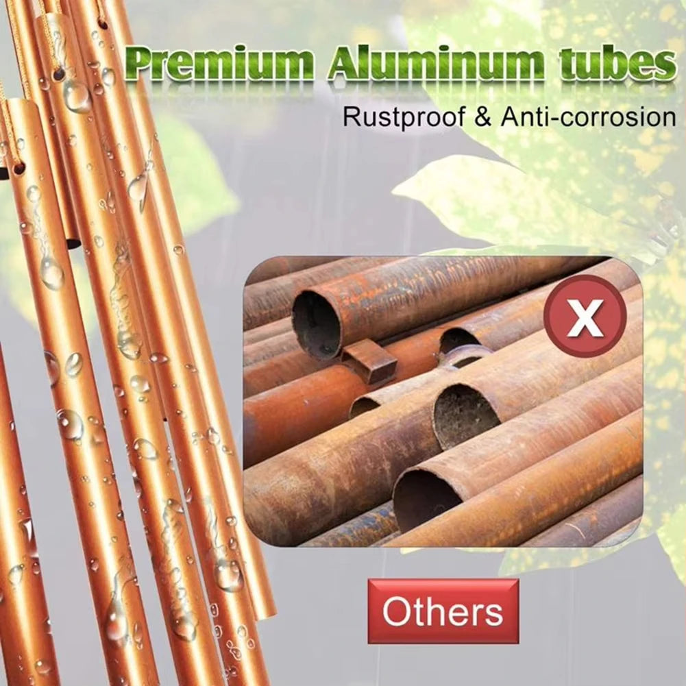 Wind Chime 12 Metal Aluminium Tube Chimes Hooks Outdoor Garden Zpaxo