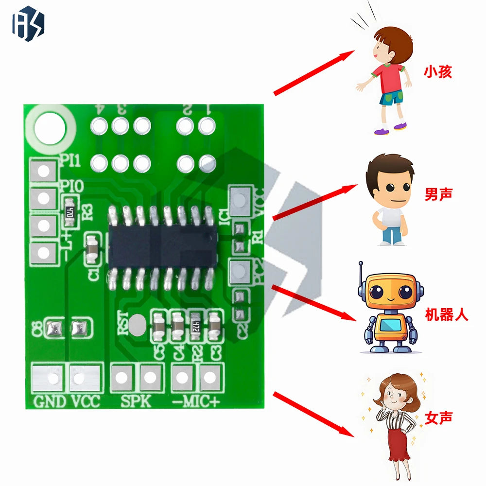 3V-4.5V DIY Voice Changer Module: Real-Time Voice Effects (Robot, Kid, Male/Female) for Audio Modulation Projects Zpaxo