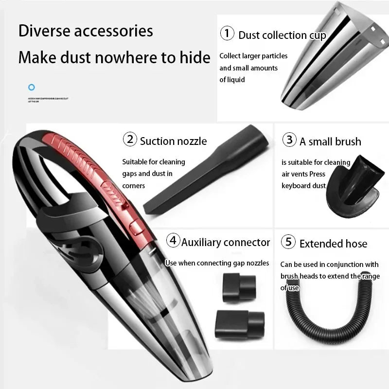 Handheld Wireless Charging Car Vacuum Cleaner Power Small Portable Zpaxo