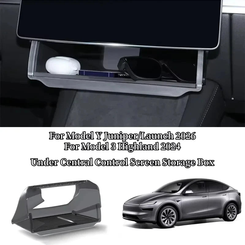Center Console Screen Under Storage Box Tesla Model 3 Y Juniper
