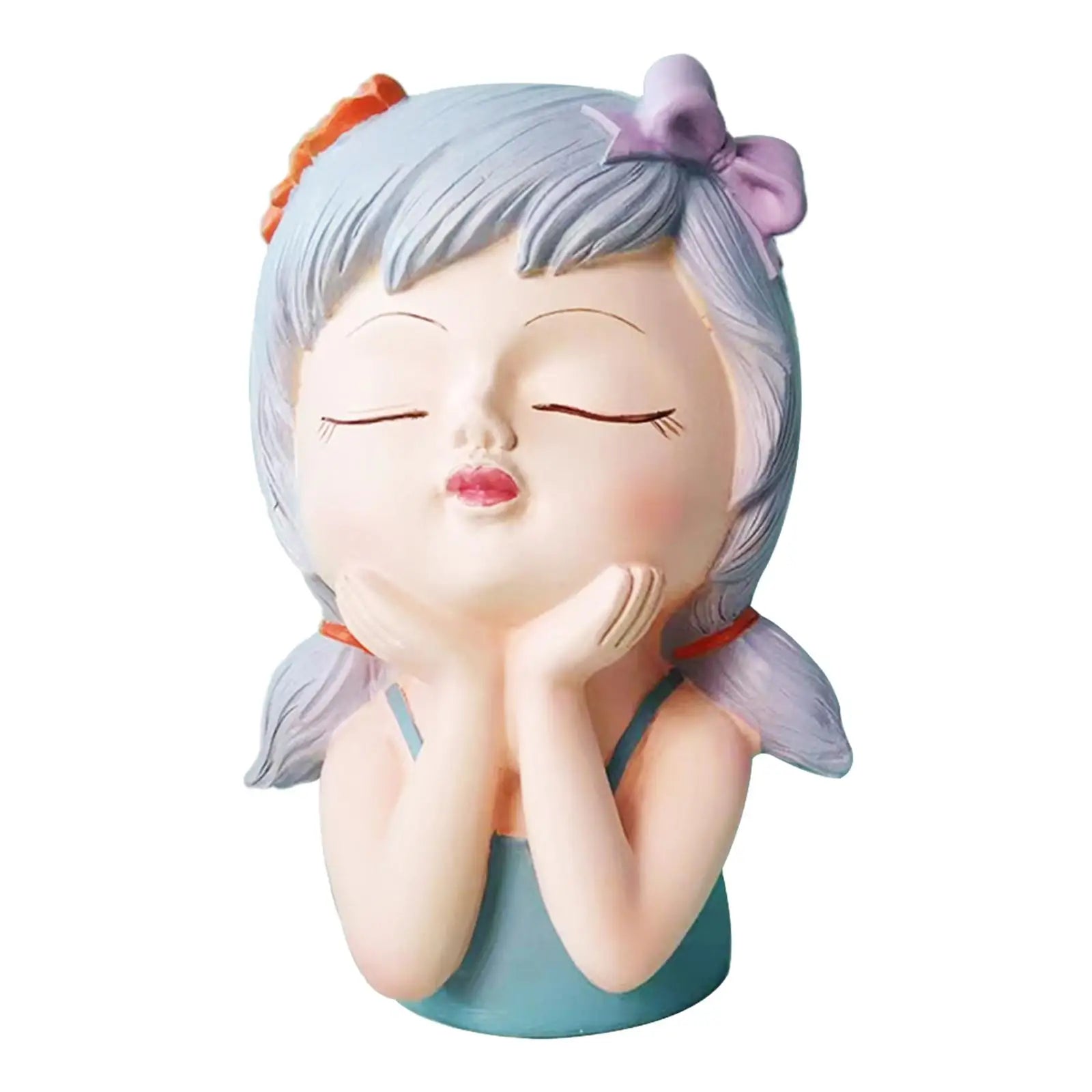 Face Planter Pot – Resin Girl Bust Flower Vase & Decor Statue Decorative Planter Zpaxo