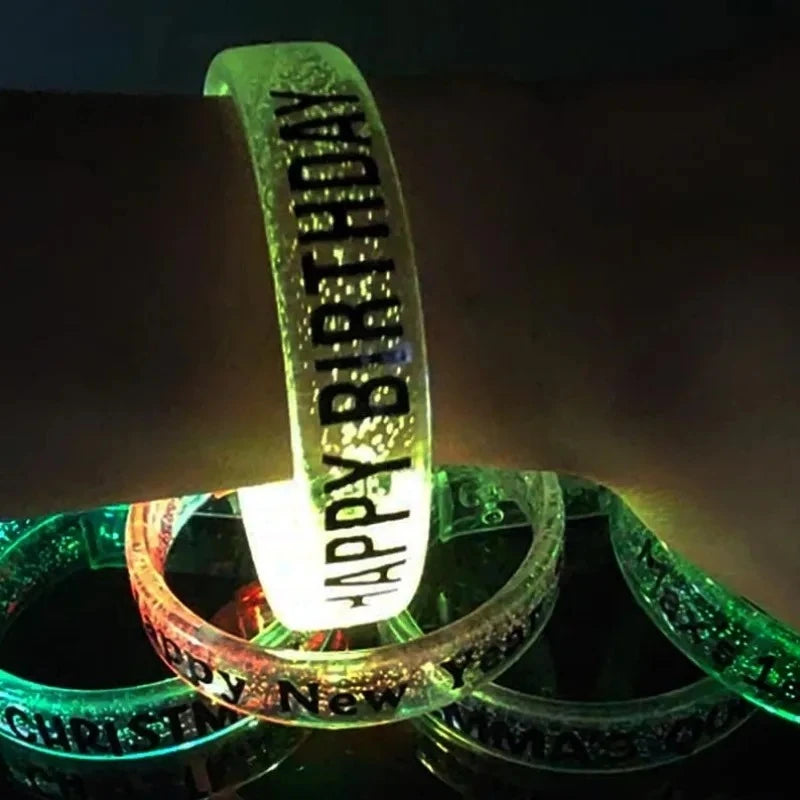12 24 36 Custom LED Bracelets Light-up Wedding Parties Birthday Party