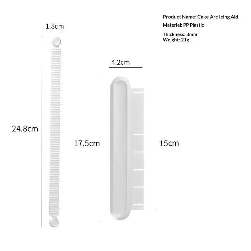 Cake Decorating Curved Ruler – Buttercream & Skirt Marker Tool Cake Decorating Tool Zpaxo
