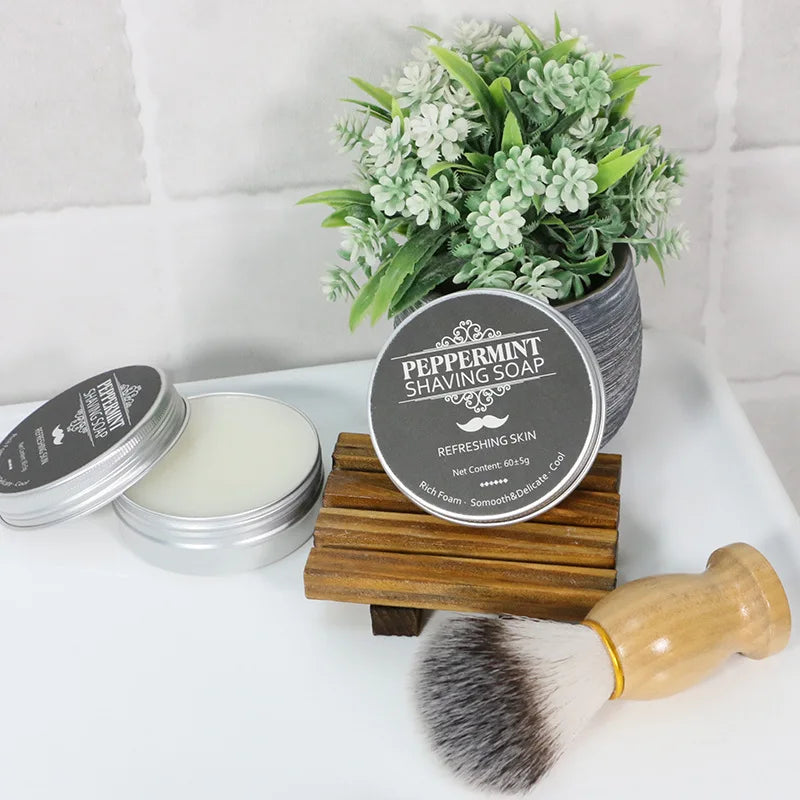 XMSJ Mint Shaving Soap – Gentle Men's Shave Cream 60g Men's Shaving Soap Zpaxo 60g shaving cream