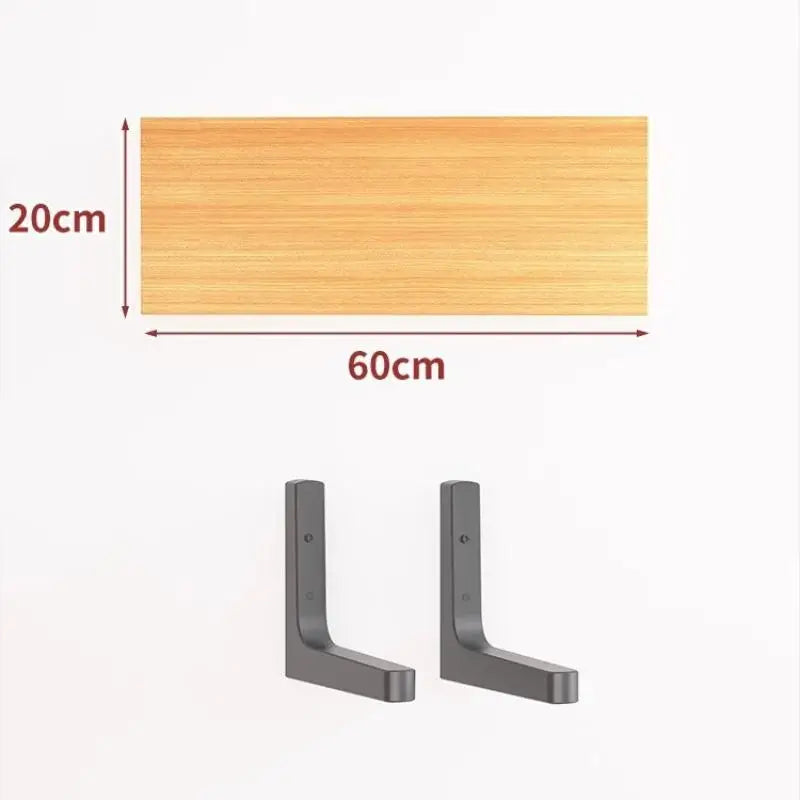 Wall Shelves Floating Wood Water Resistant-space Saving Storage Zpaxo Khaki 20X60CM