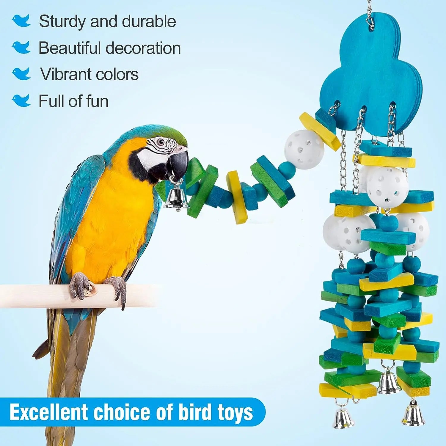 Blueberry-shaped Interactive Parrot Chew Toy Melodic Bell Vibrant