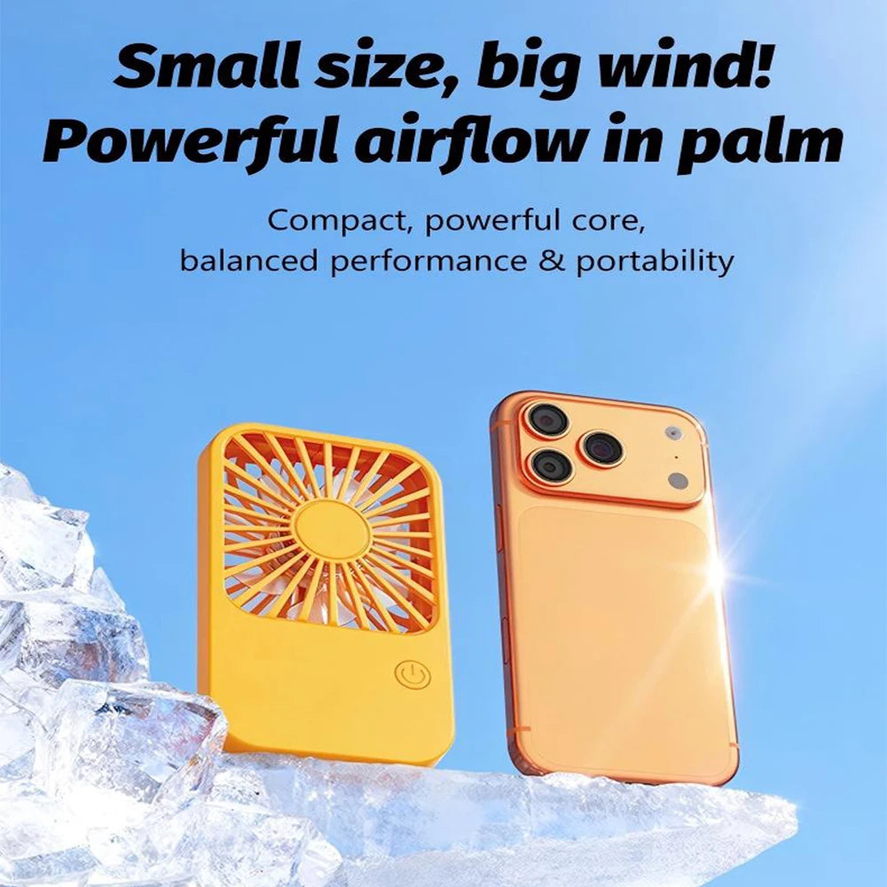Mini Portable Handheld Fan 3 Gear Wind Rechargeable Battery Operated Personal Pocket Fan For Travel Outdoor Zpaxo
