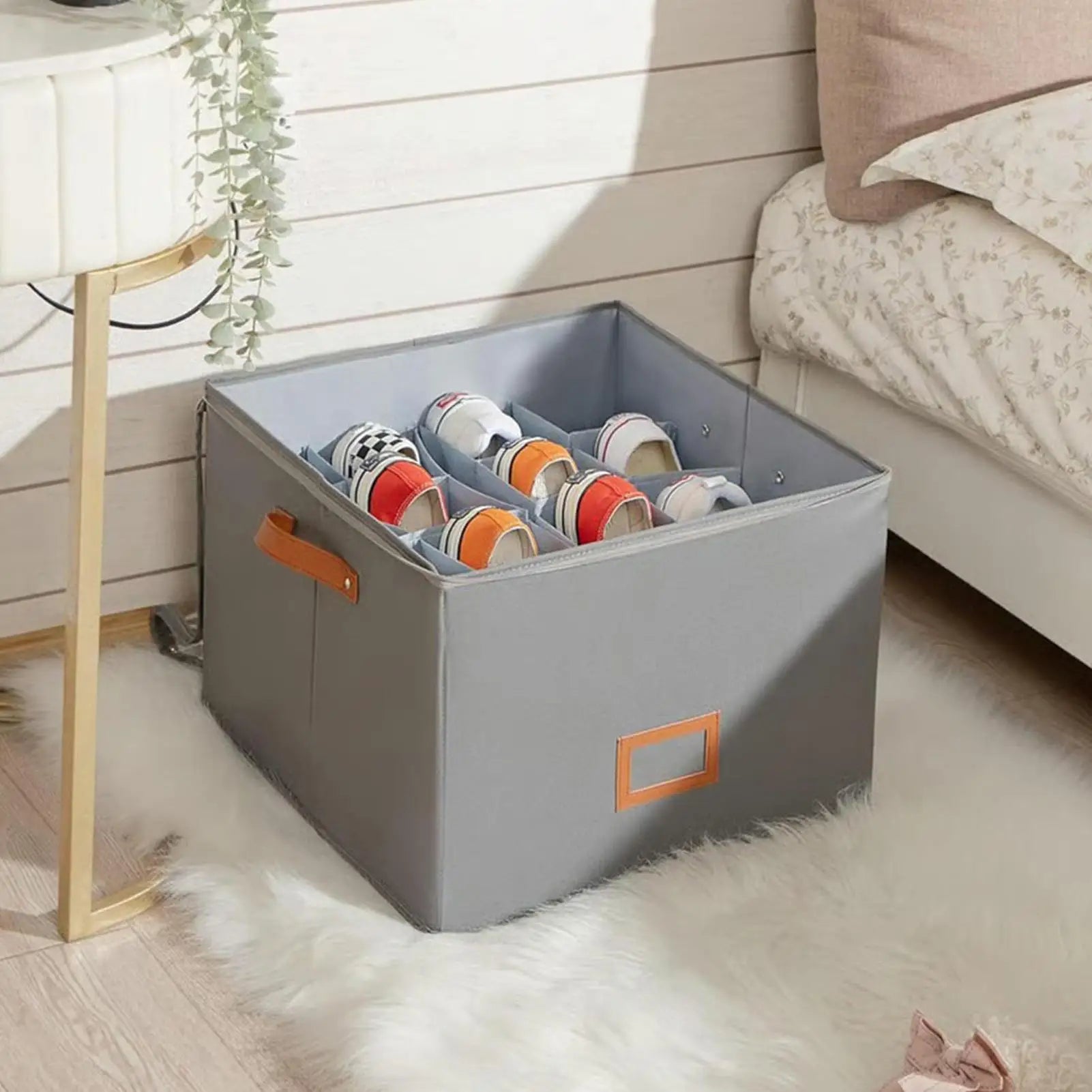 Shoe Storage Organizer Portable Stackable Divider Kids Toys Box