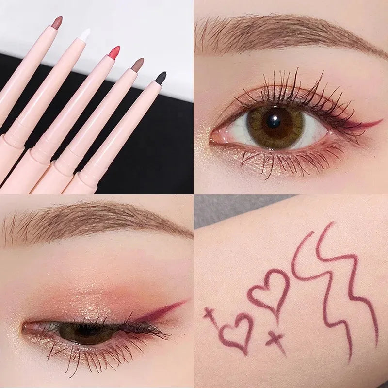 Matte Red Brown Eyeliner Gel Pen Ultra-thin Long Lasting Quick Dry