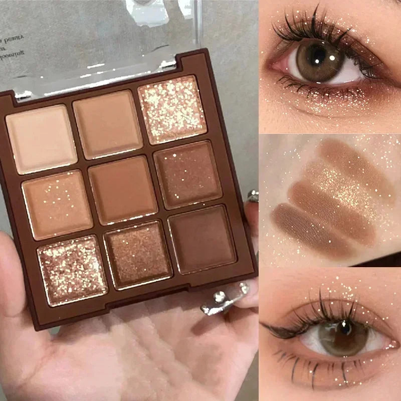 9 Colors Chocolate Eye Shadow Palette Pearly Matte Earth Eyeshadow Zpaxo