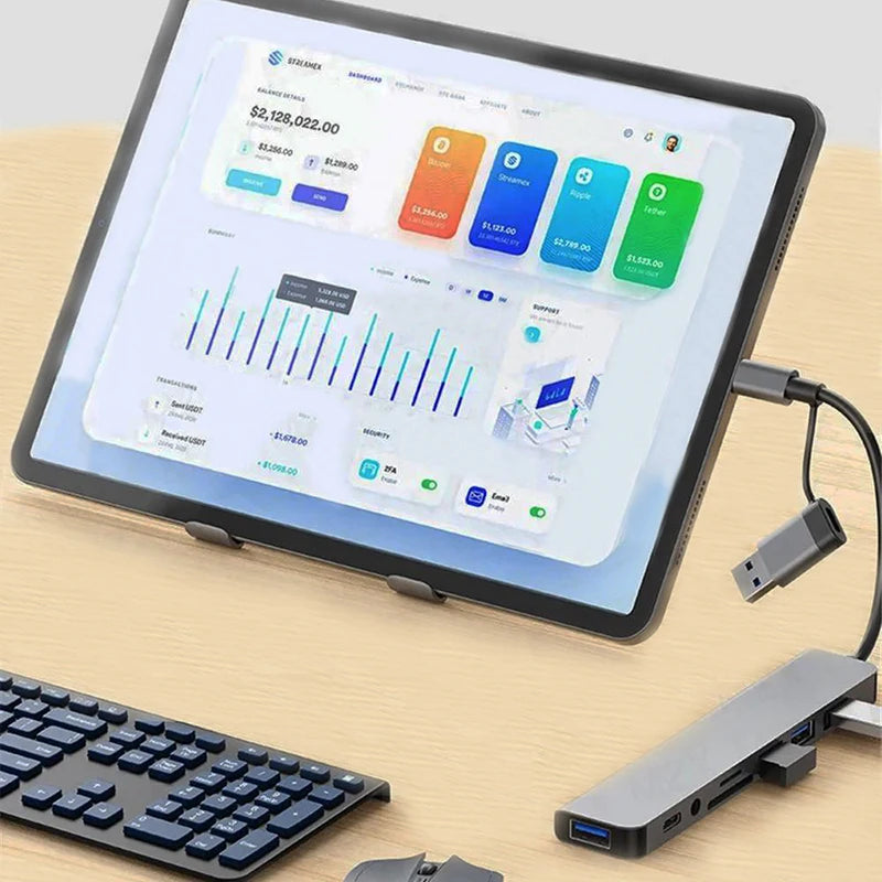 2 USB 3 0 Expander HUB C Docking Station Speed Transmission SD TF