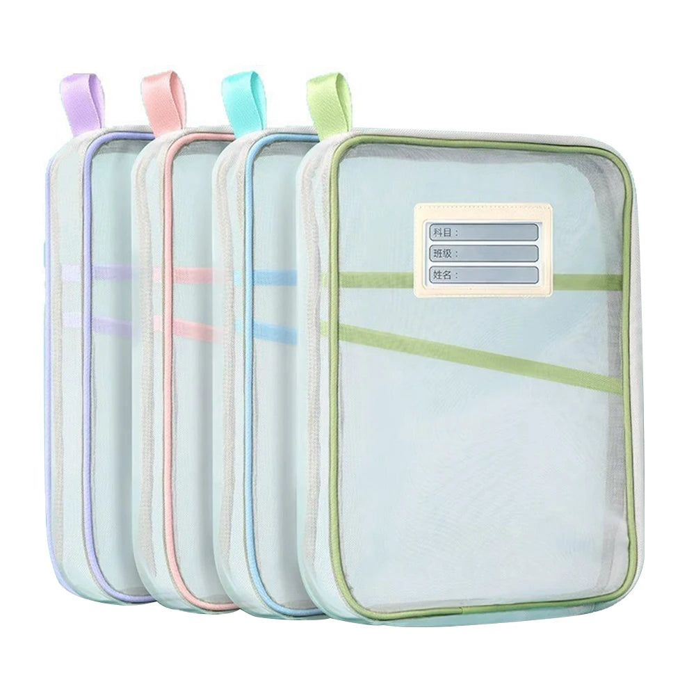 A4 Zipper Stationery Bag – Nylon Book Organizer for Students