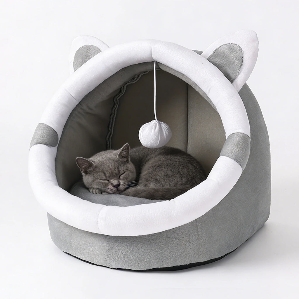 Deep Sleep Cat Cave Bed – Foldable, Washable Pet Bed for Cats Cat Cave Bed Zpaxo
